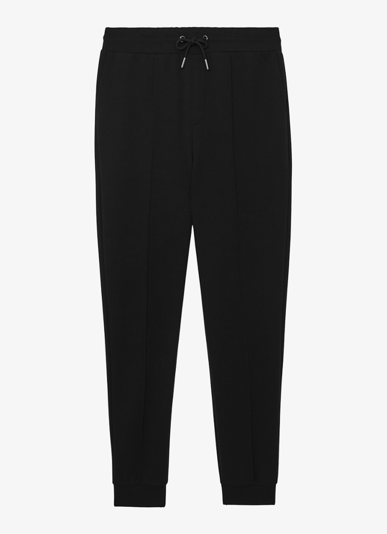 Reiss Heren Premier tapered fit joggingbroek met trekkoord in de kleur Black / Zwart