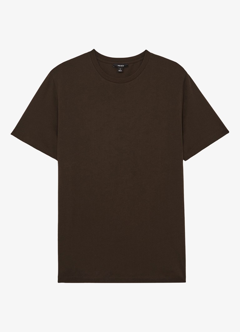 Reiss Heren Bless t-shirt met ronde hals in de kleur Donkerbruin