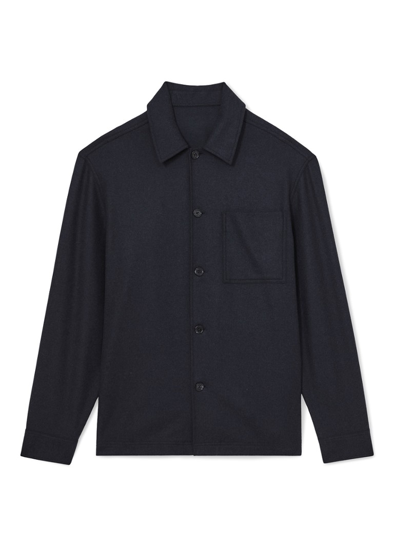 Reiss Heren Cooper overshirt met borstzak in de kleur Donkerblauw