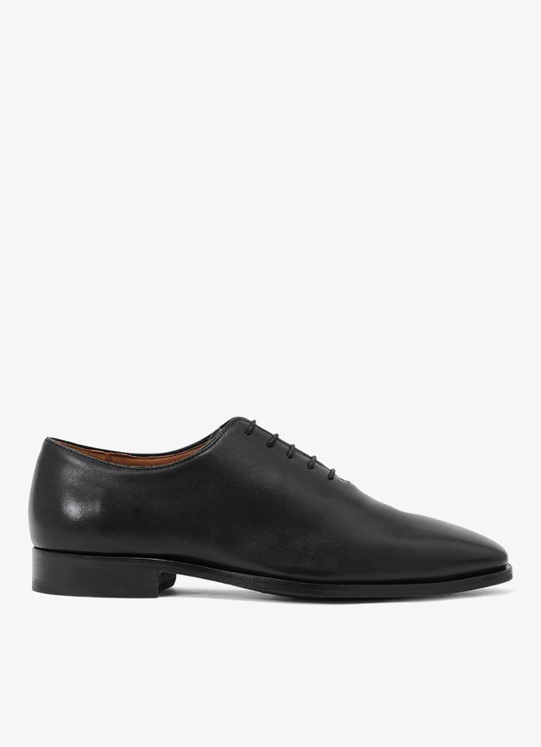 Reiss Heren Mead veterschoen van leer in de kleur Zwart