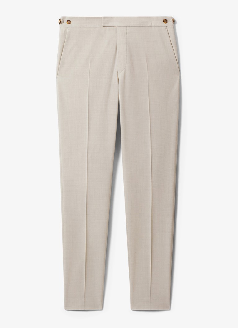 Reiss Heren Belmont slim fit chino in wolblend in de kleur Stone / Beige
