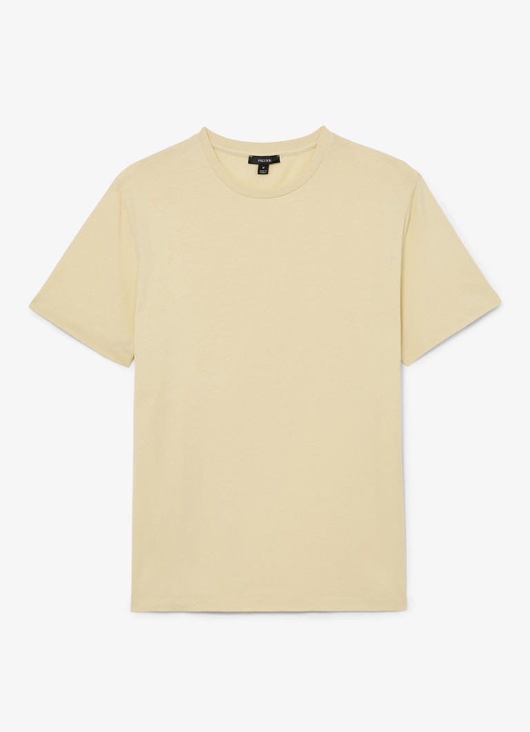 Reiss Heren BLESS Katoen Crew-Neck Tailored-Fit T-Shirt in de kleur Geel