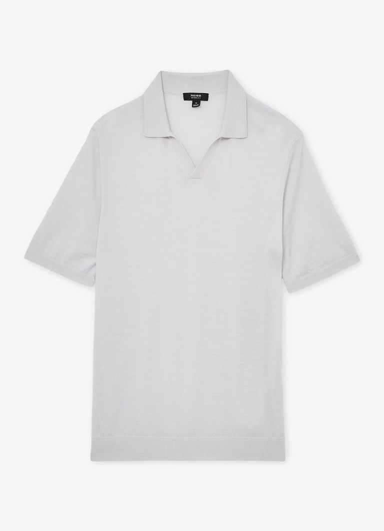 Reiss Heren Duchie regular fit polo van merino wol in de kleur Lichtblauw
