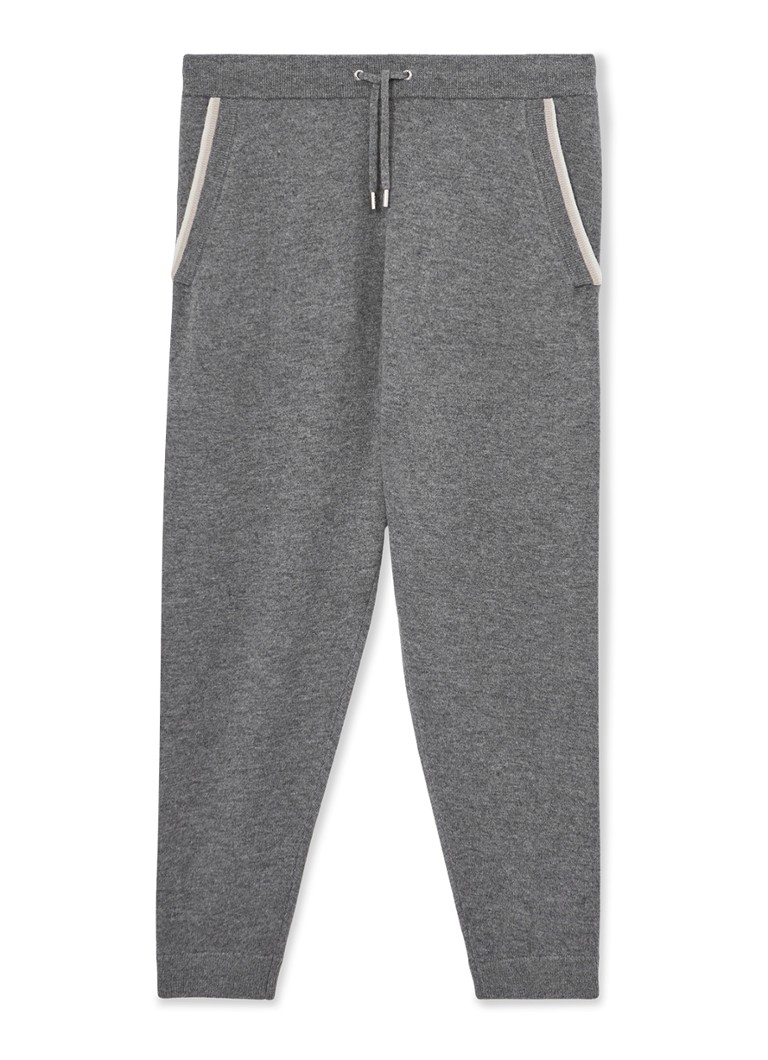 Reiss Heren Hillside tapered fit joggingsbroek van wol met steekzakken in de kleur Middengrijs