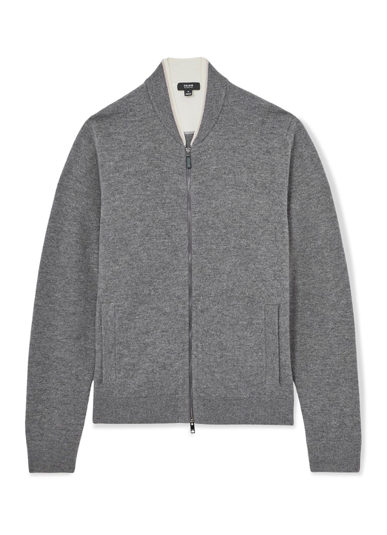 Reiss Heren Clifford vest van wol met steekzakken in de kleur Middengrijs