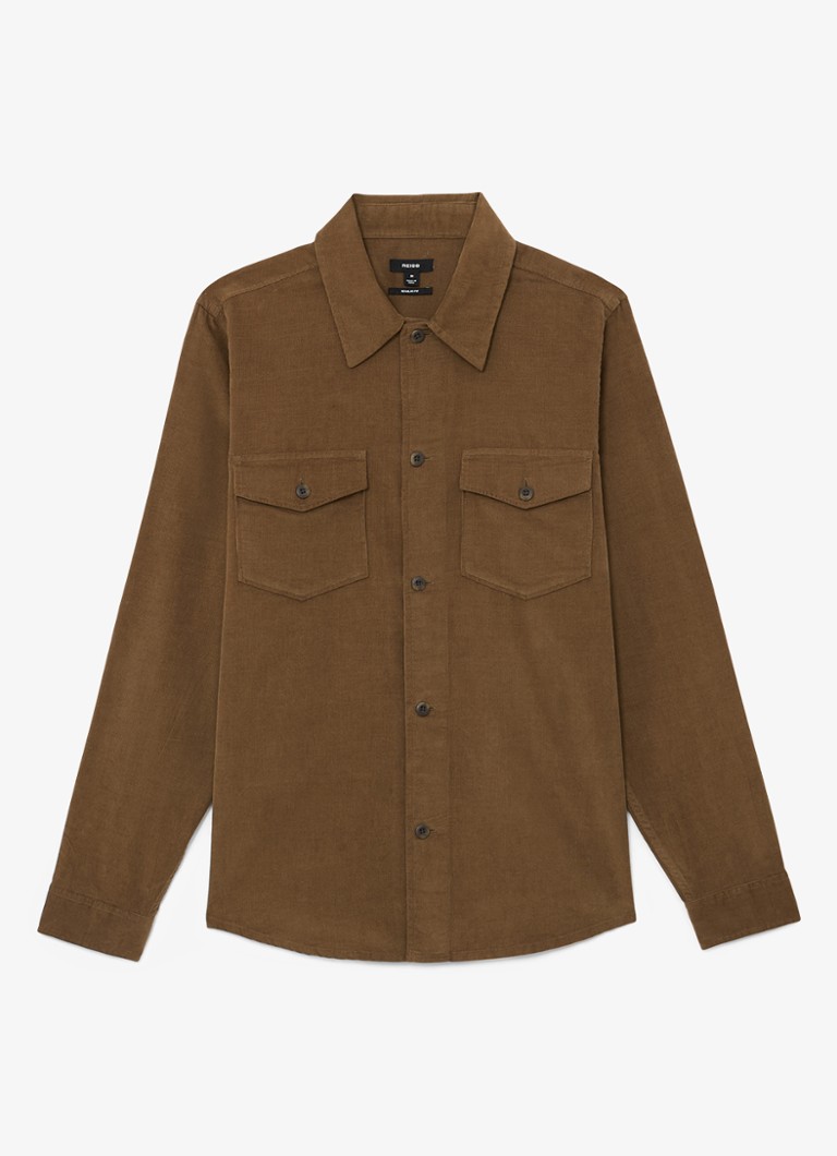 Reiss Heren KAI Corduroy Twin-Pocket Overshirt in de kleur Beige