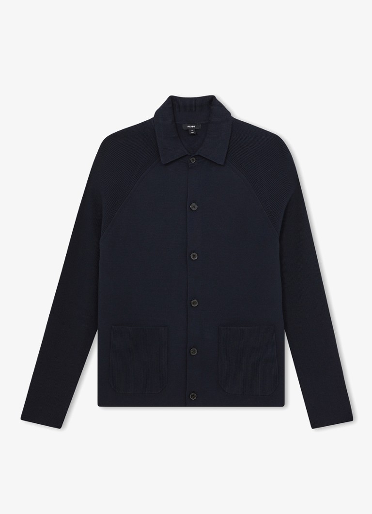 Reiss Heren Fitzgerald fijngebreid vest met opgestikte zakken in de kleur Blauw