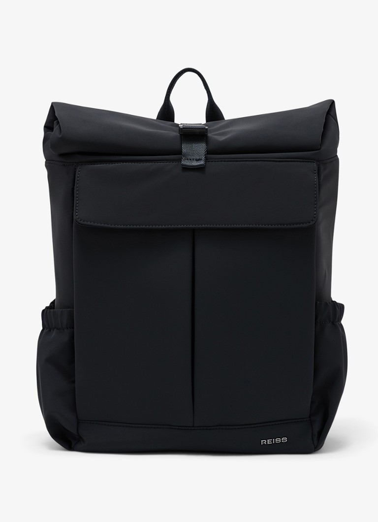 Reiss Heren Pascal Technical Roll-Top rugzak met logo in de kleur Navy / Blauw