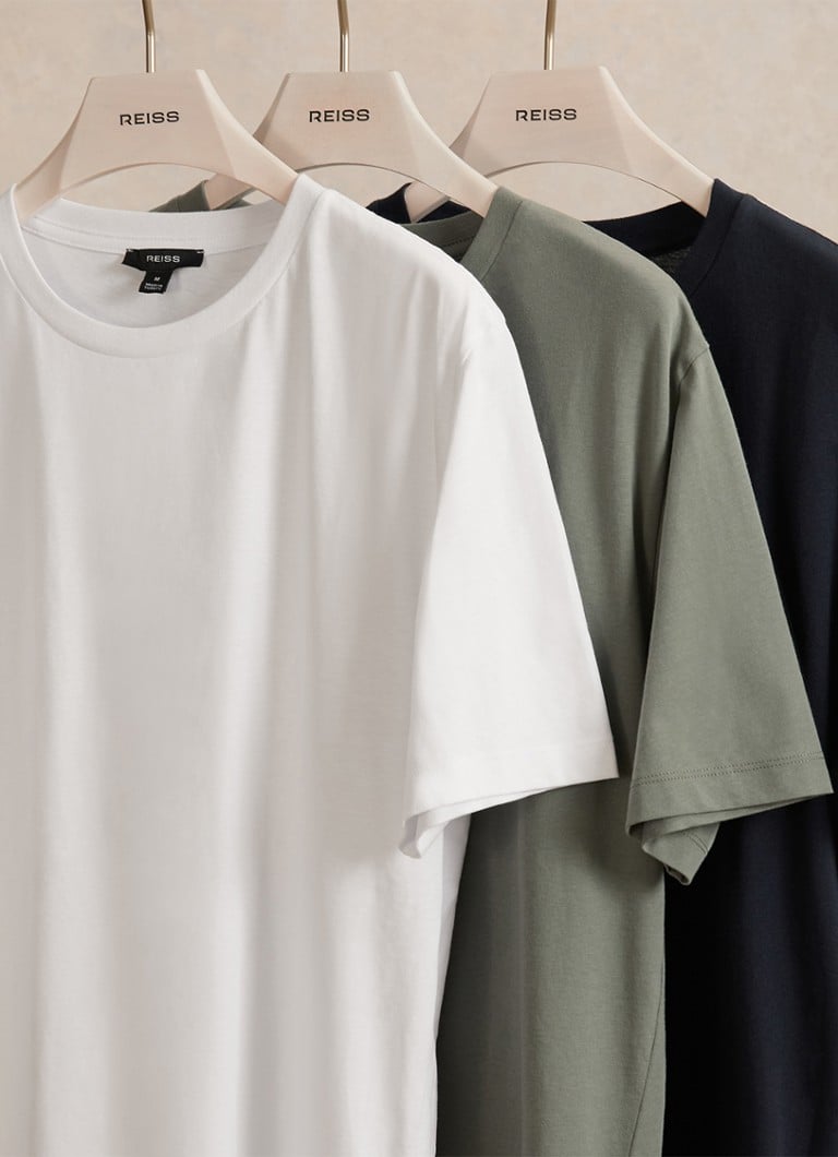 Reiss Heren Bless T-shirt met ronde hals in 3-pack in de kleur Zwart