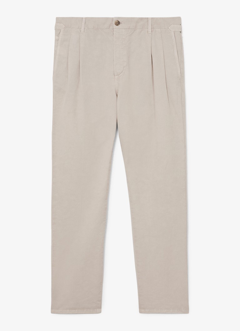 Reiss Heren Pablo tapered fit pantalon in linnenblend in de kleur Stone / Beige