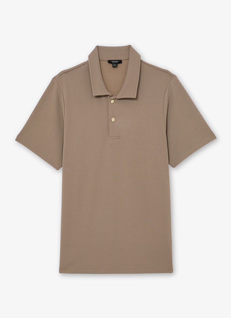 Reiss Heren Kennedy regular fit polo met textuur in de kleur Camel