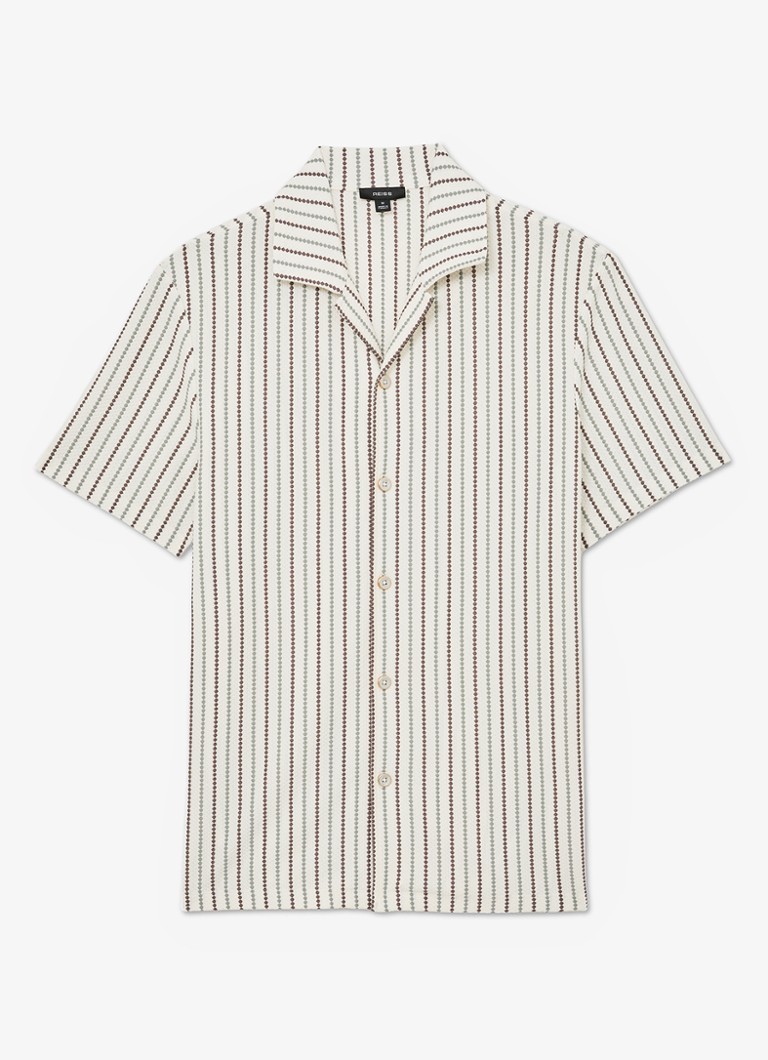 Reiss Heren Percy overhemd met streepprint in de kleur Groen