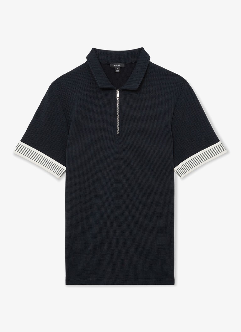 Reiss Heren Bruno polo met halve rits in de kleur Donkerblauw