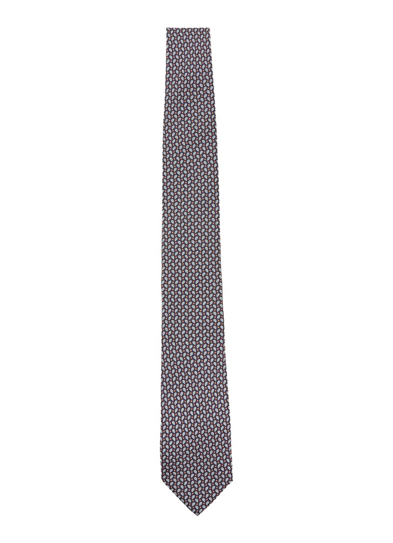Reiss Heren Cenzo stropdas van zijde met grafische dessin in de kleur Navy / Blauw