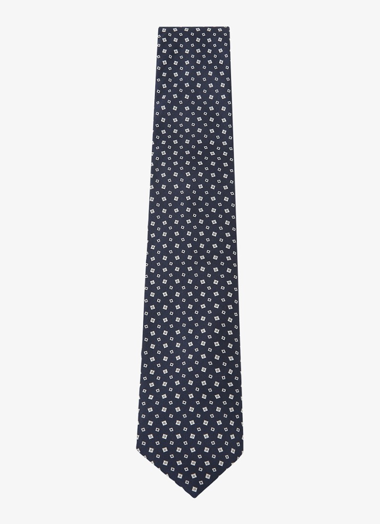 Reiss Heren Dario stropdas in zijdeblend met print in de kleur Donkerblauw
