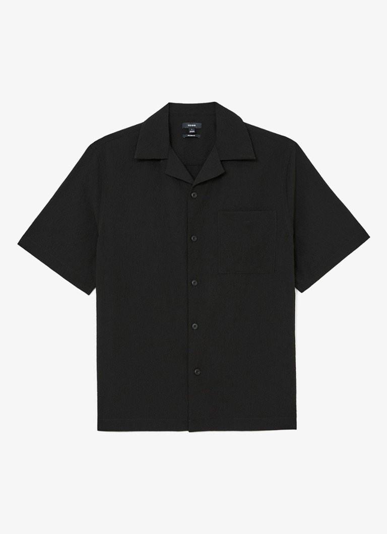 Reiss Heren Eclipse regular fit overhemd met borstzak in de kleur Black / Zwart