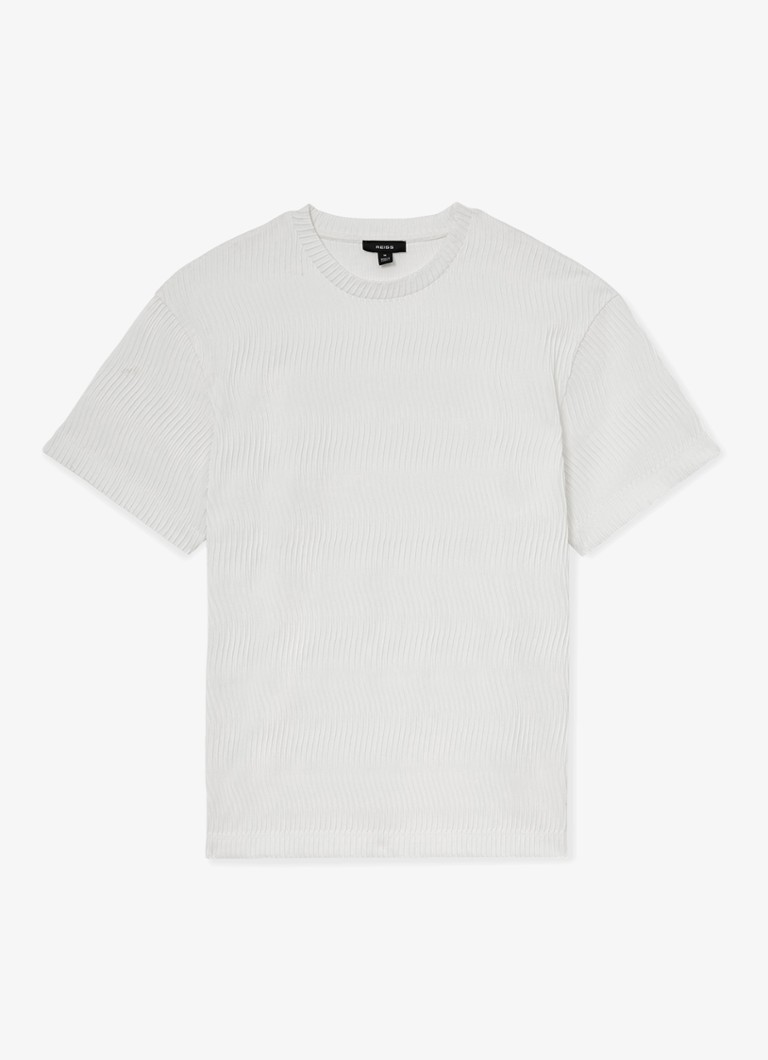 Reiss Heren Cox T-shirt met structuur in de kleur White / Wit