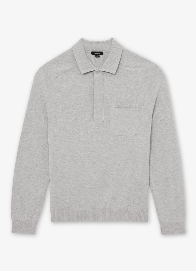 Reiss Heren Clinton regular fit polo met borstzak in de kleur Grijsmele