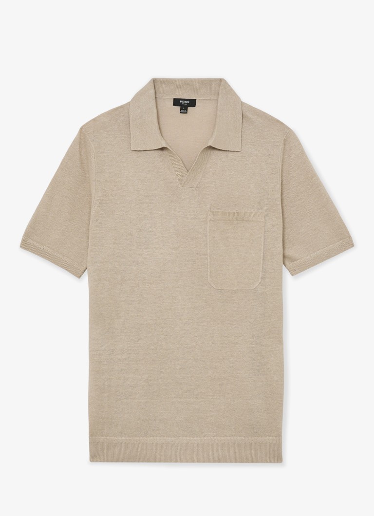Reiss Heren Fairmont polo van linnen in de kleur Beige