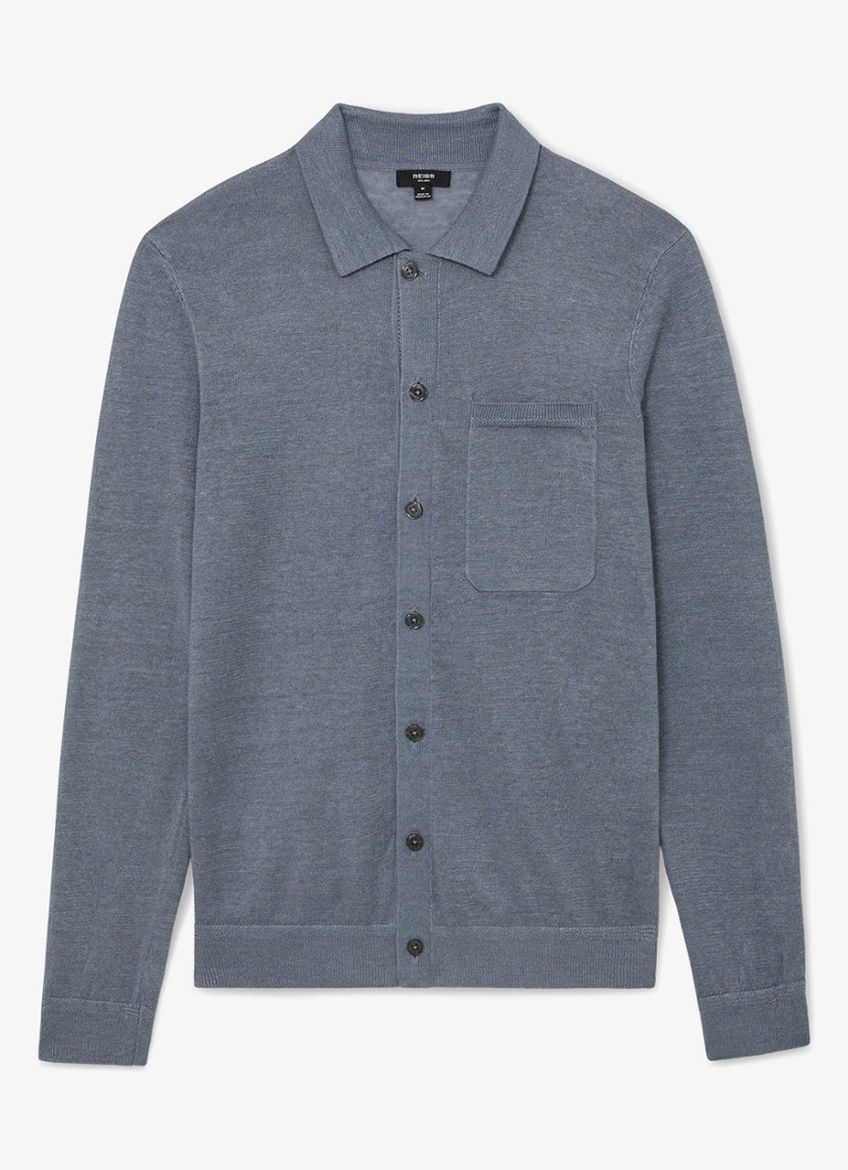 Reiss Heren Rainham fijngebreid vest met borstzak in de kleur Airforce Blue / Blauw