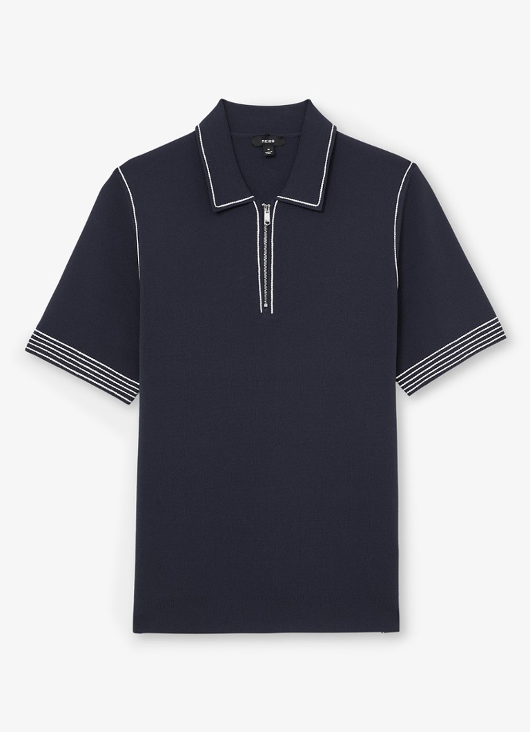 Reiss Heren Mason polo met halve rits in de kleur Navy / Blauw