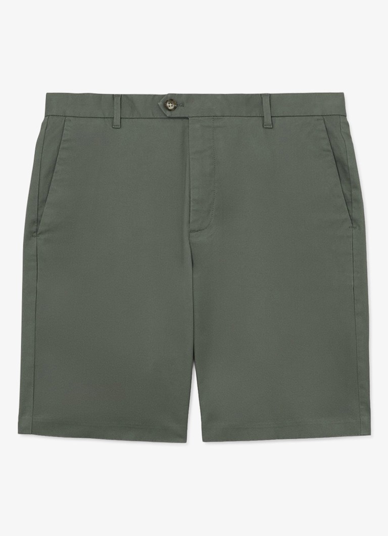 Reiss Heren Wicket straight fit korte chino met steekzakken in de kleur Donkergroen