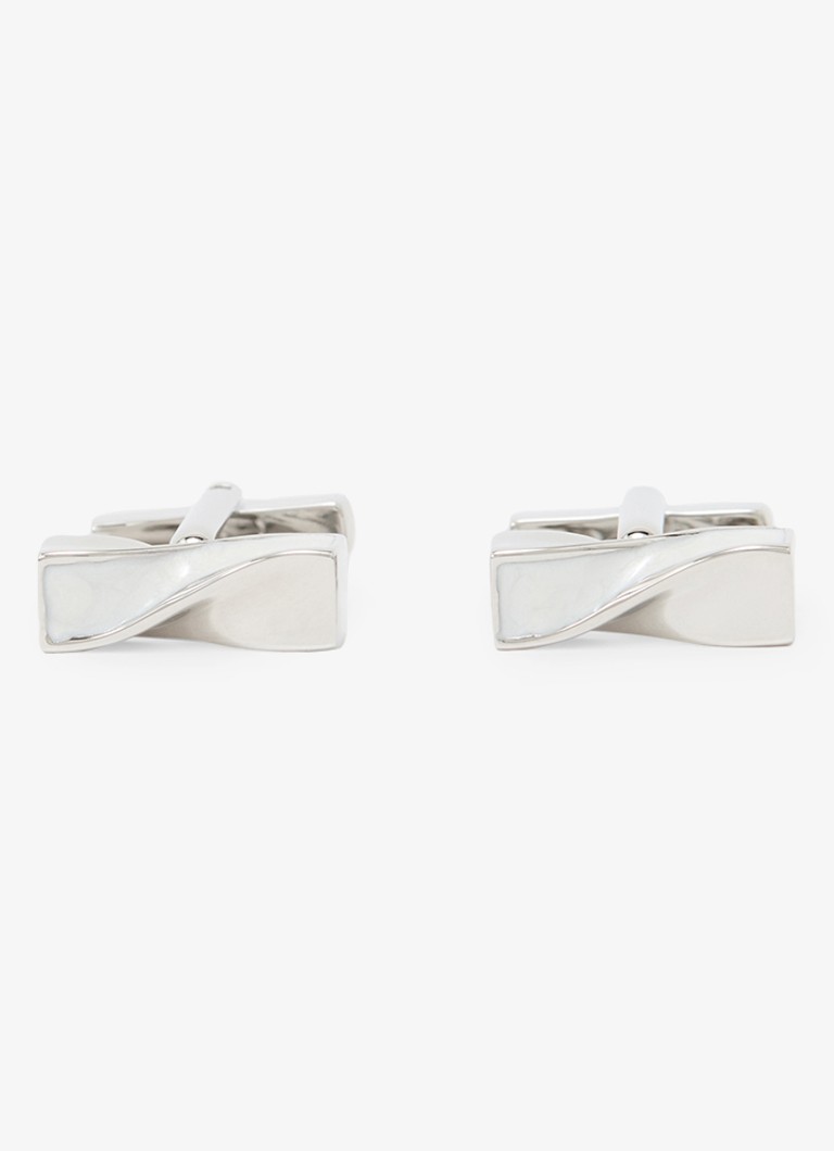 Reiss Heren Carrick Twisted manchetknoop in de kleur Zilver