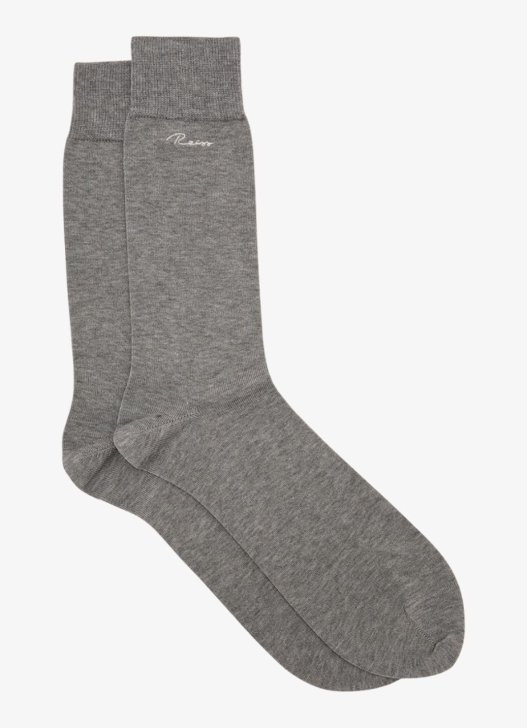 Reiss Heren Milo sokken in katoenblend met logo in de kleur Grey / Grijs