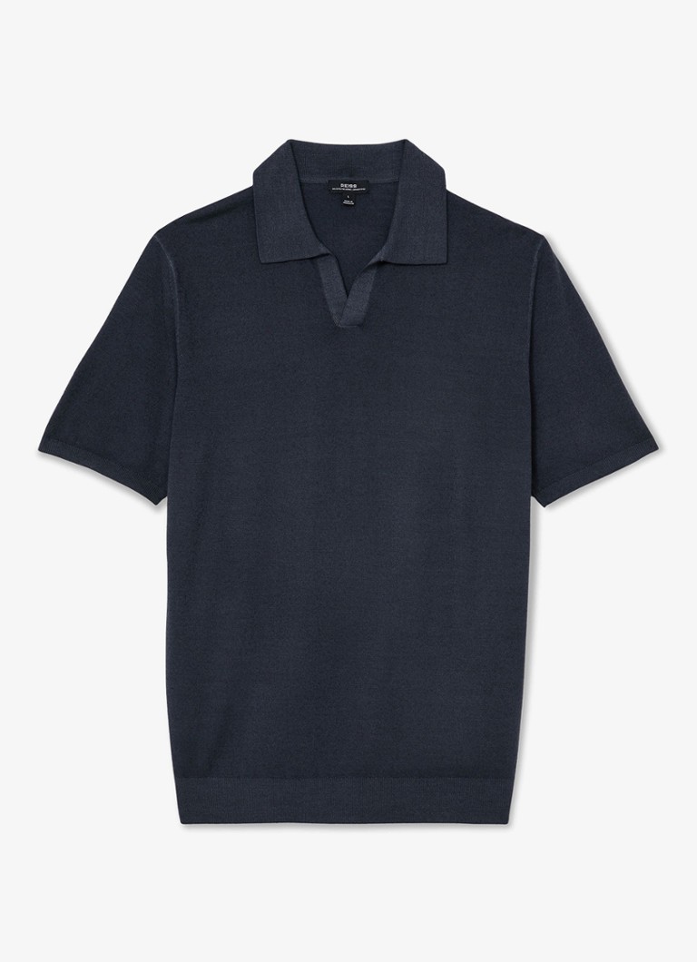 Reiss Heren Rook regular fit polo met structuur in de kleur Navy / Blauw