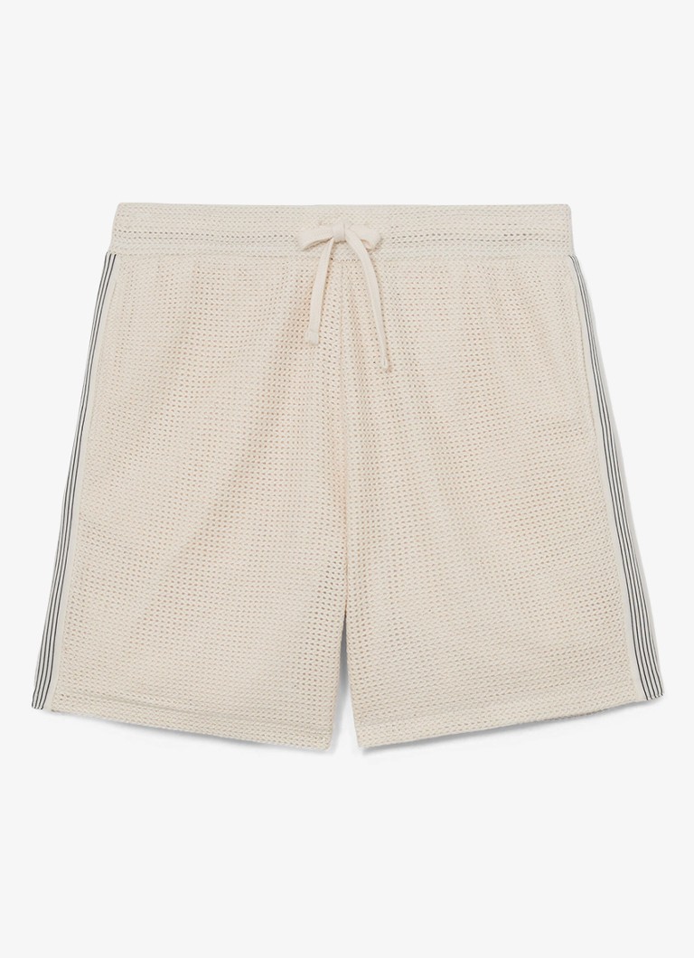 Reiss Heren Sedaros straight fit korte broek van crochet in de kleur Creme