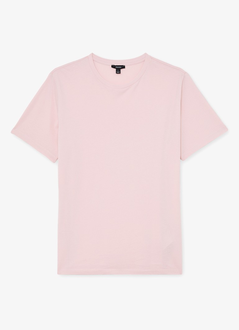 Reiss Heren BLESS Katoen Crew-Neck Tailored-Fit T-Shirt in de kleur Lichtroze