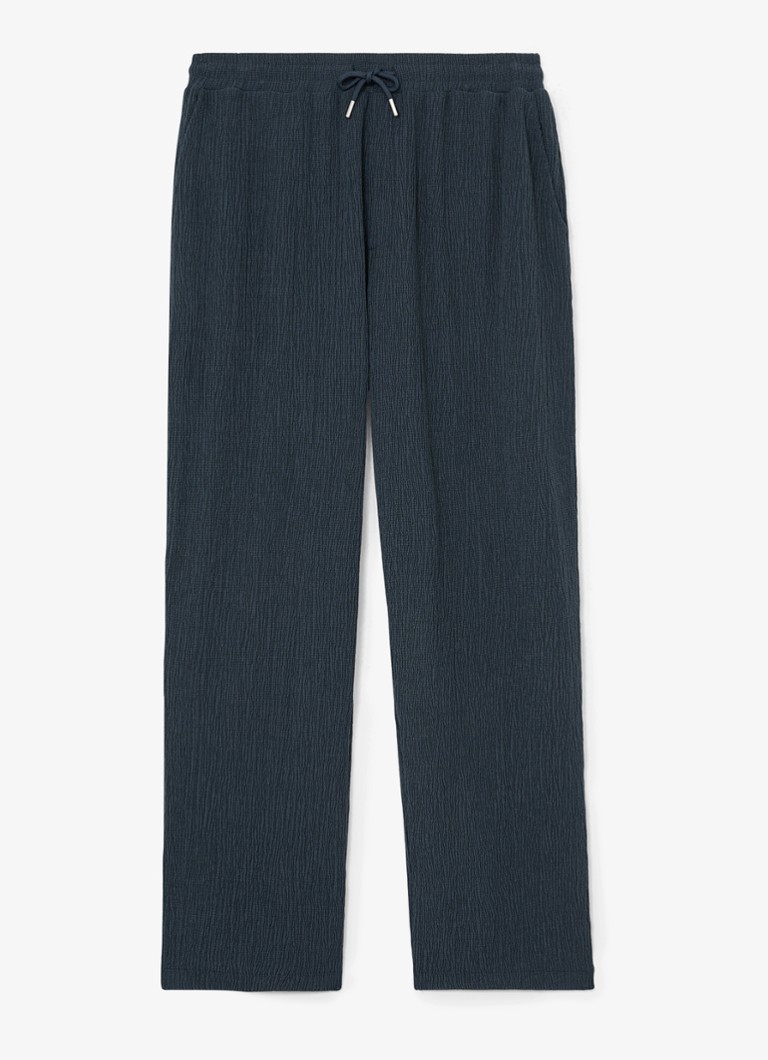 Reiss Heren Carver regular fit pantalon met structuur in de kleur Airforce Blue / Blauw