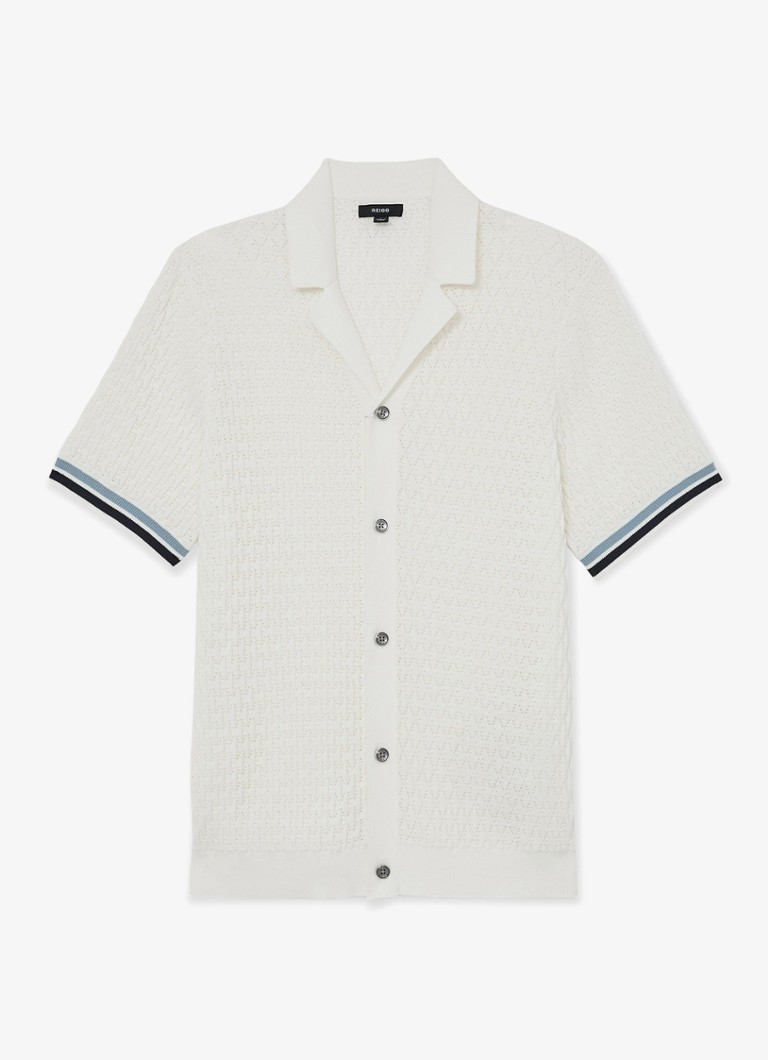 Reiss Heren Bilsby overhemd met structuur in de kleur White / Wit