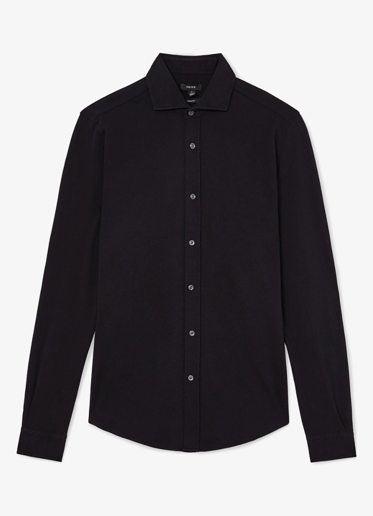 Reiss Heren Dasilva regular fit overhemd in de kleur Donkerblauw