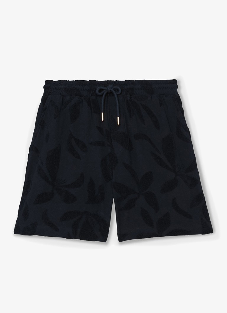 Reiss Heren Voss straight fit korte broek van badstof in de kleur Donkerblauw