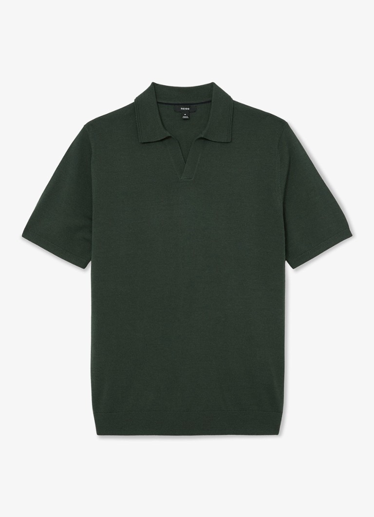 Reiss Heren Regular fit polo met gemêleerd dessin in de kleur Dark Green / Groen