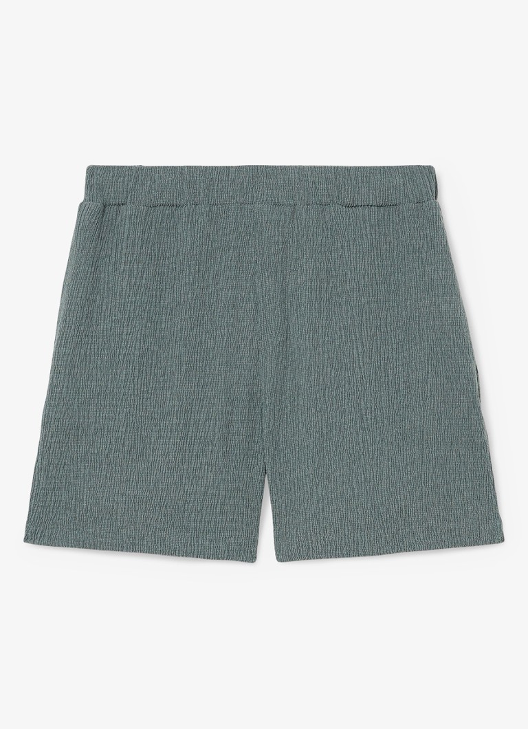 Reiss Heren Flint regular fit korte broek met structuur in de kleur Dark Sage / Groen