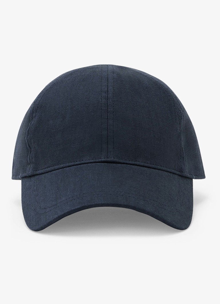 Reiss Heren Lucas pet van linnen met logoborduring in de kleur Blauw