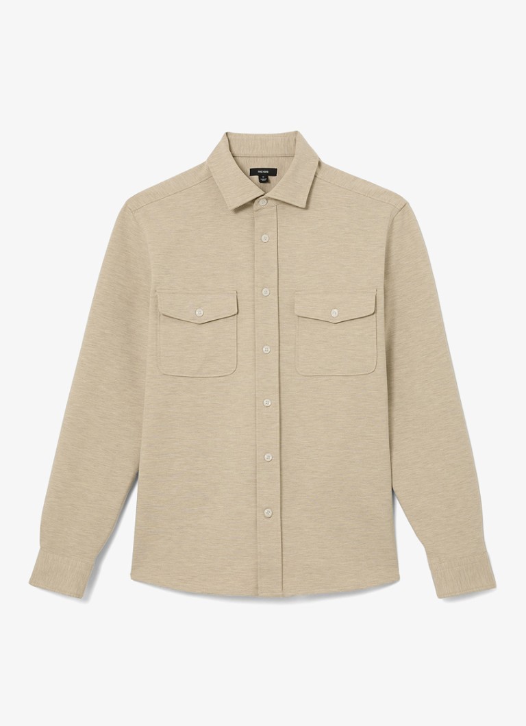 Reiss Heren Mcshane overshirt met borstzakken in de kleur Beige