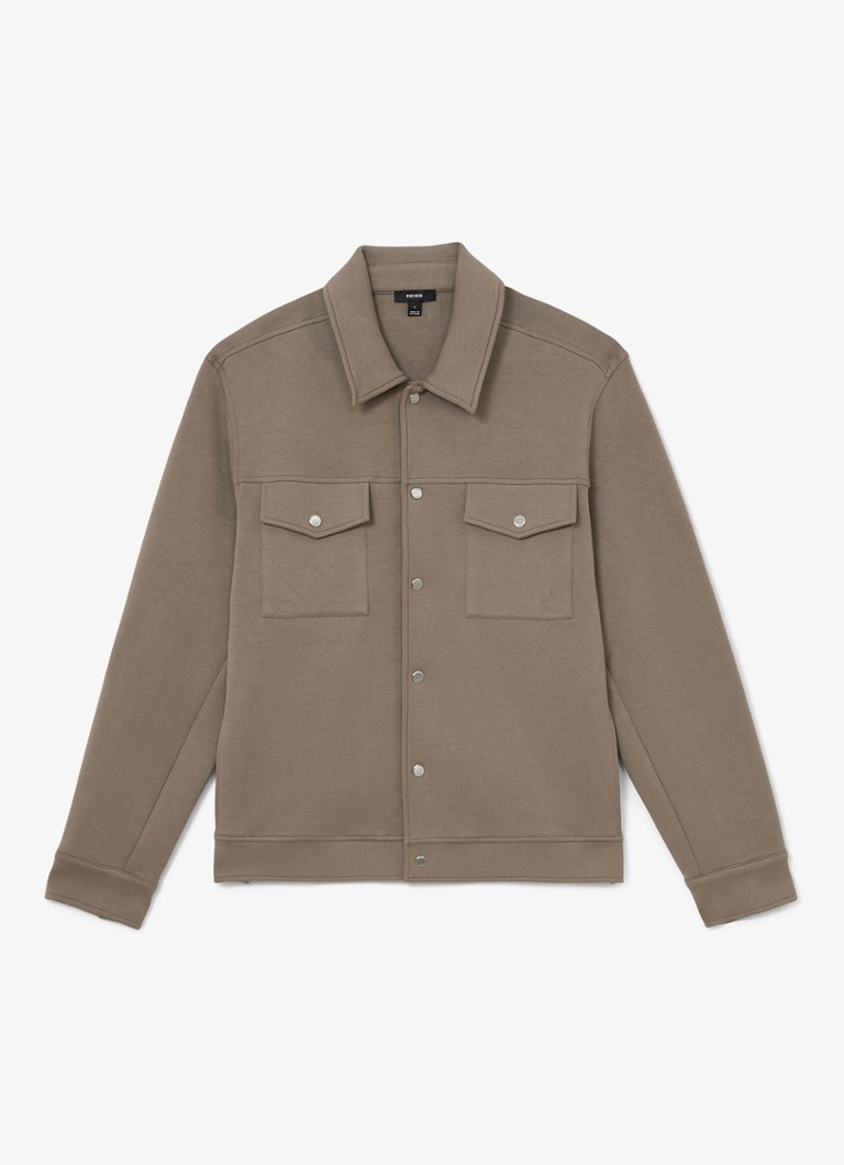 Reiss Heren Thom regular fit overshirt met borstzak in de kleur Bruin