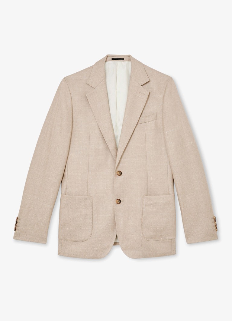 Reiss Heren Pelmet regular fit colbert in wolblend met opgestikte zakken in de kleur Oatmeal / Beige