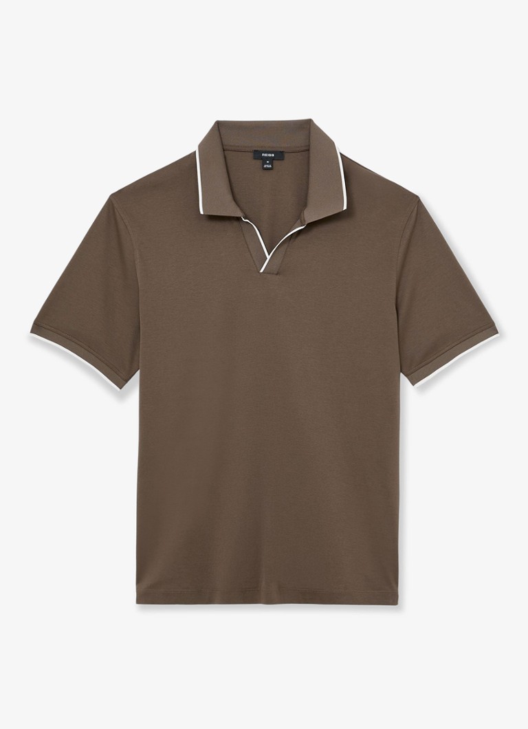 Reiss Heren Nico regular fit polo in de kleur Bruin
