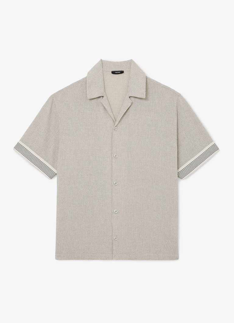 Reiss Heren Dornie regular fit overhemd met streepprint in de kleur Zwart