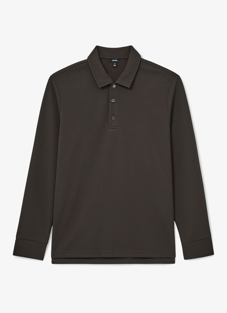 Reiss Heren ALBA polo met structuur in de kleur Bruin