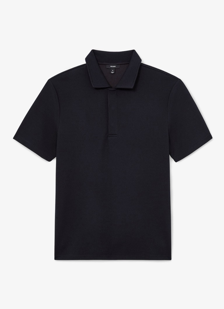 Reiss Heren Reed regular fit polo met wafelstructuur in de kleur Navy / Blauw