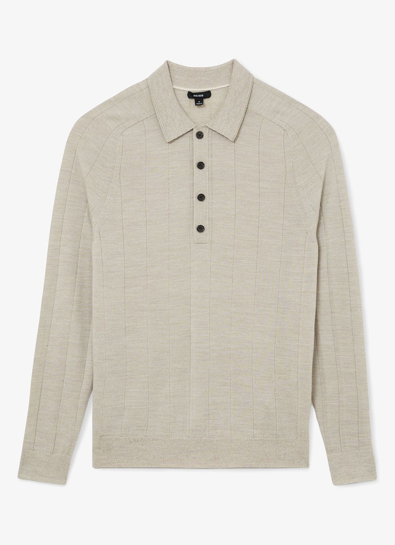 Reiss Heren Greyson pullover in merino wolblend in de kleur Beige
