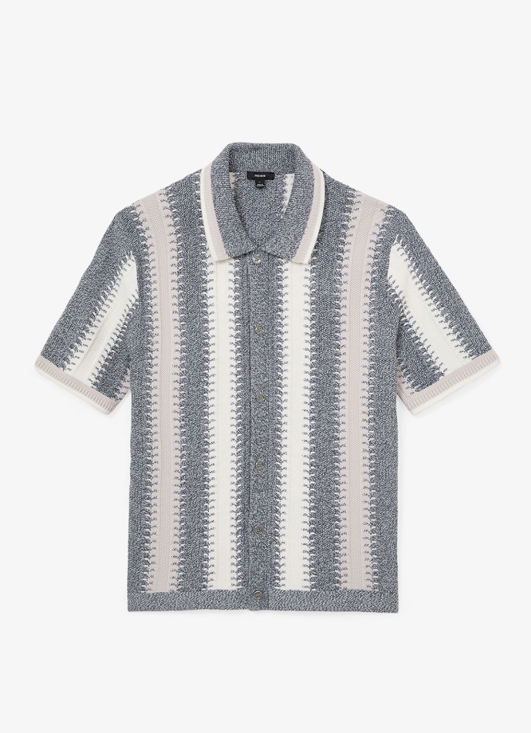 Reiss Heren Dale regular fit overhemd met streepprint in de kleur Lichtblauw