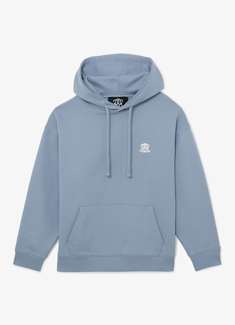 Reiss Heren Conlin hoodie met borduring in de kleur Lichtblauw
