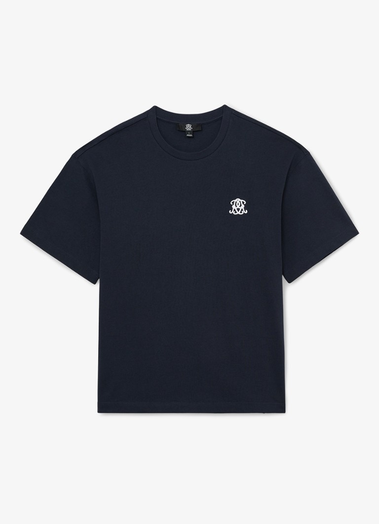 Reiss Heren Rainer T-shirt met borduring in de kleur Donkerblauw
