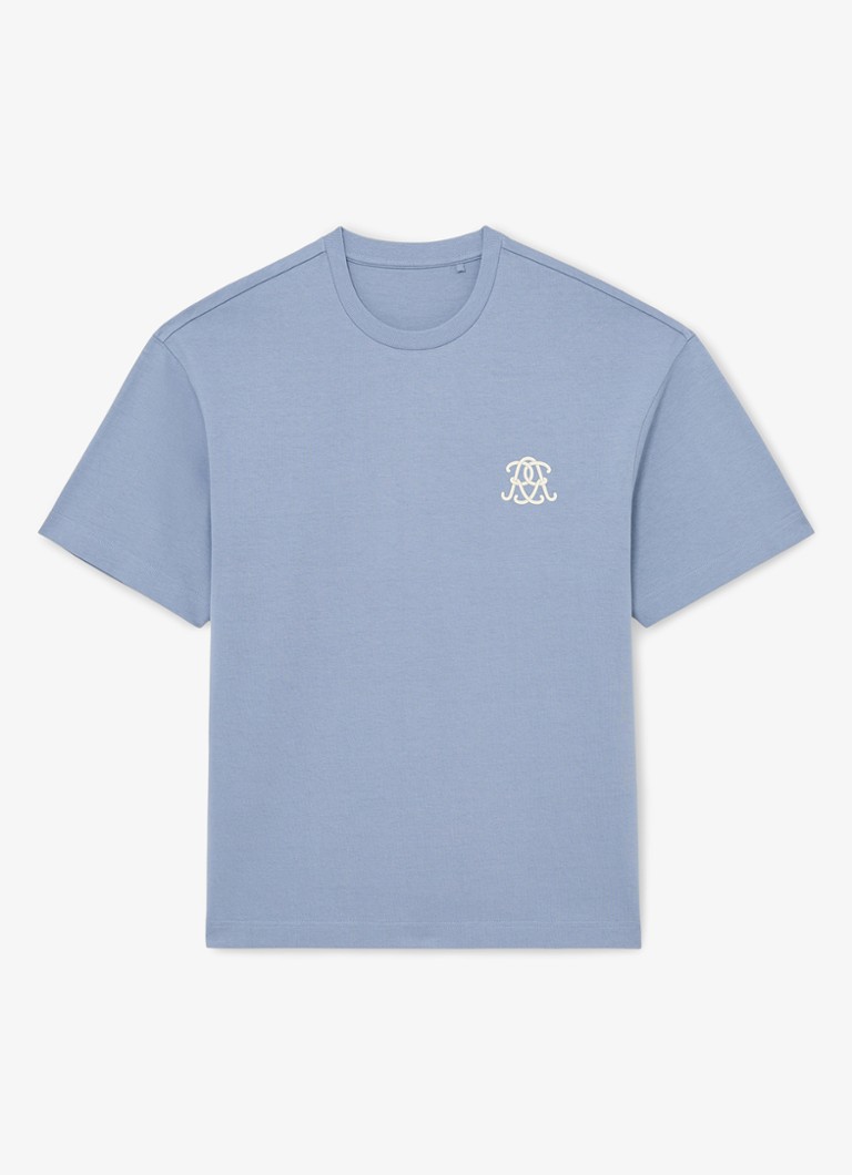 Reiss Heren Walton T-shirt met logo- en backprint in de kleur Lichtblauw